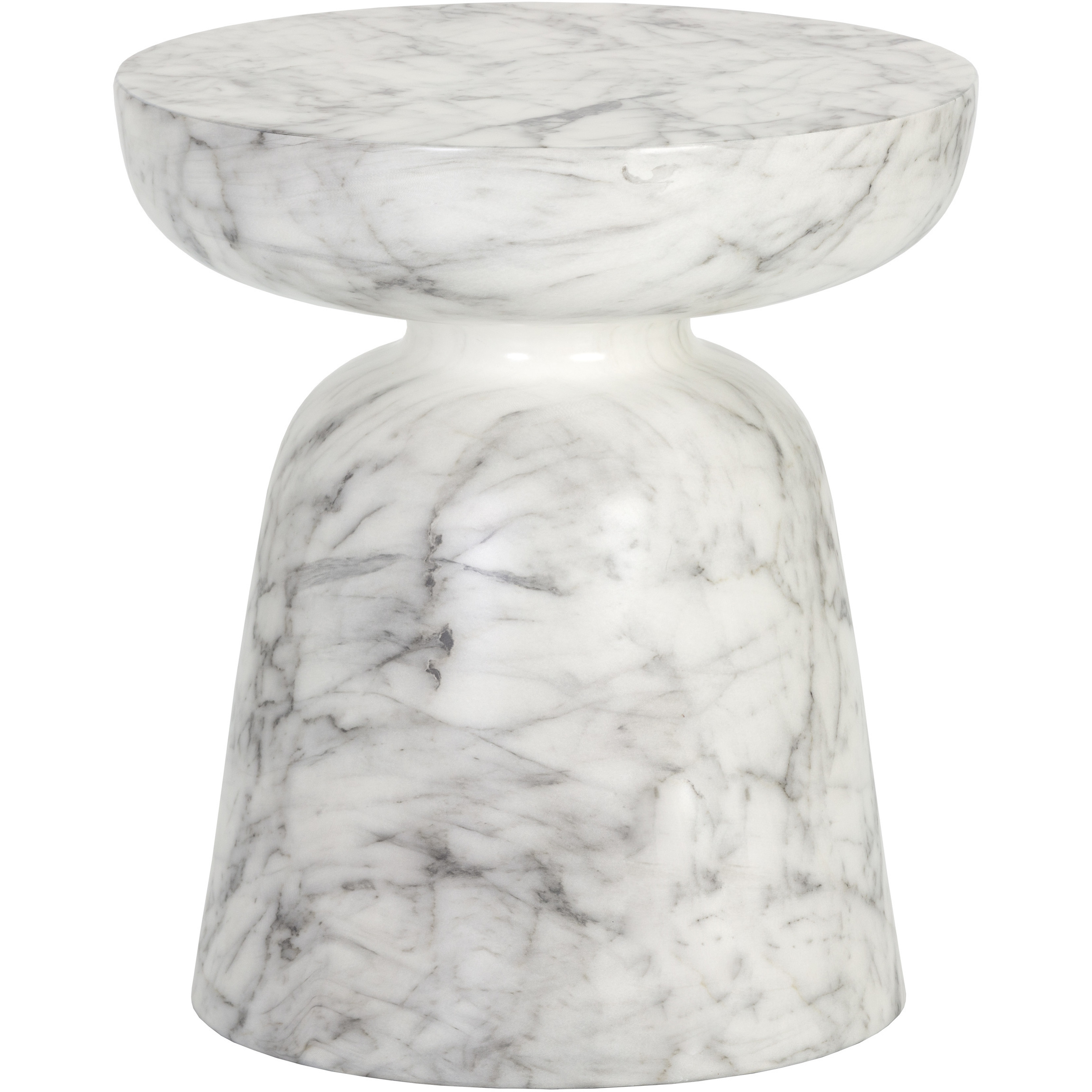 Lucida 20 X 18 inch Marble Look / White Outdoor End Table